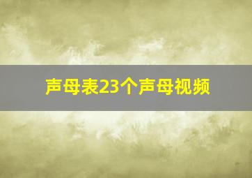 声母表23个声母视频