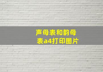 声母表和韵母表a4打印图片