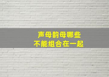 声母韵母哪些不能组合在一起