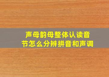 声母韵母整体认读音节怎么分辨拼音和声调