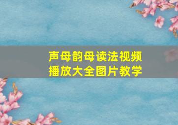 声母韵母读法视频播放大全图片教学