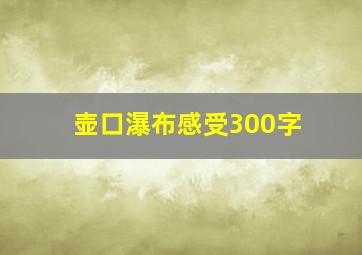 壶口瀑布感受300字