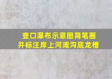 壶口瀑布示意图简笔画并标注岸上河滩沟底龙槽