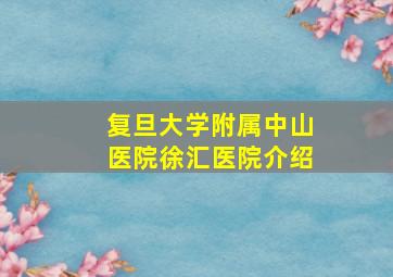 复旦大学附属中山医院徐汇医院介绍