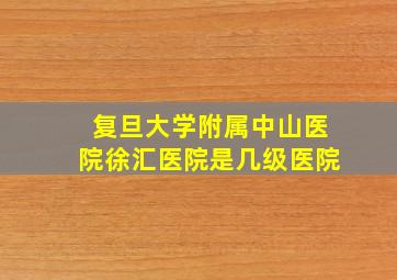 复旦大学附属中山医院徐汇医院是几级医院