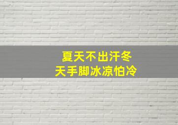 夏天不出汗冬天手脚冰凉怕冷