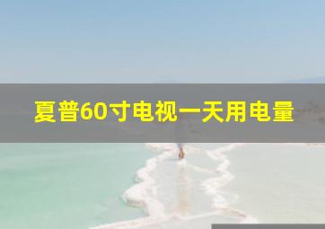 夏普60寸电视一天用电量