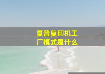 夏普复印机工厂模式是什么