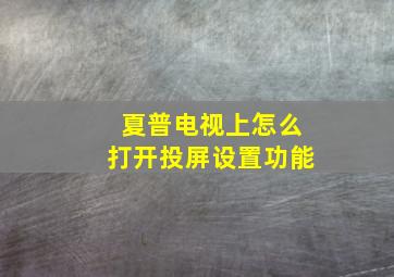 夏普电视上怎么打开投屏设置功能