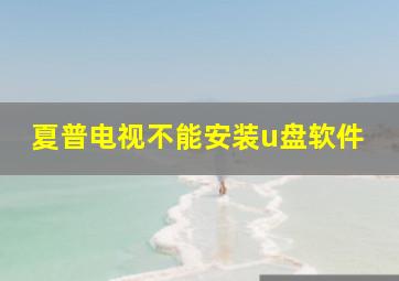 夏普电视不能安装u盘软件