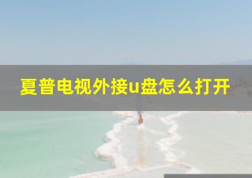 夏普电视外接u盘怎么打开