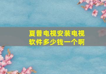 夏普电视安装电视软件多少钱一个啊