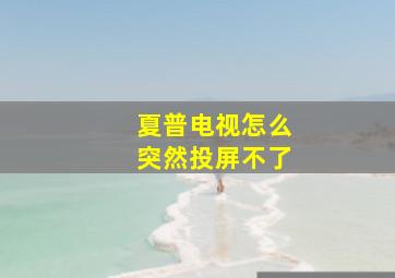 夏普电视怎么突然投屏不了