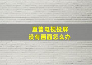 夏普电视投屏没有画面怎么办