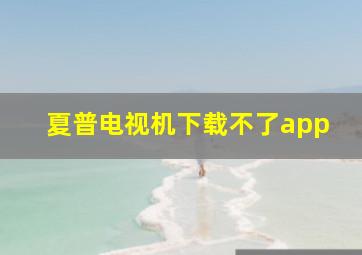 夏普电视机下载不了app