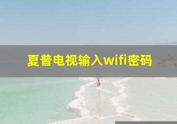 夏普电视输入wifi密码