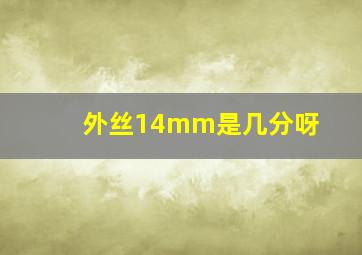 外丝14mm是几分呀