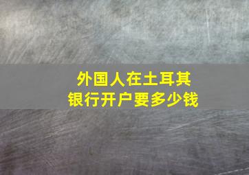 外国人在土耳其银行开户要多少钱