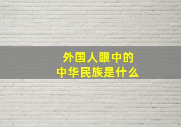 外国人眼中的中华民族是什么