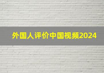 外国人评价中国视频2024