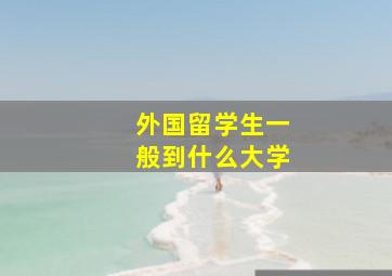 外国留学生一般到什么大学