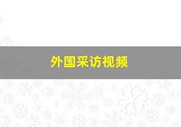 外国采访视频