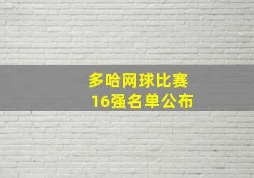 多哈网球比赛16强名单公布