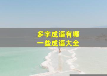 多字成语有哪一些成语大全