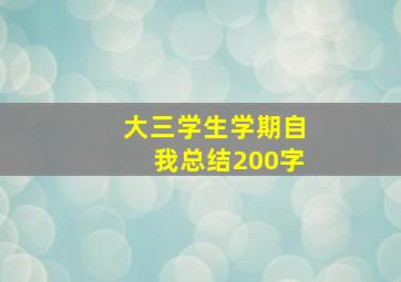 大三学生学期自我总结200字