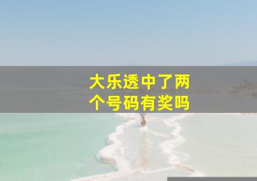 大乐透中了两个号码有奖吗