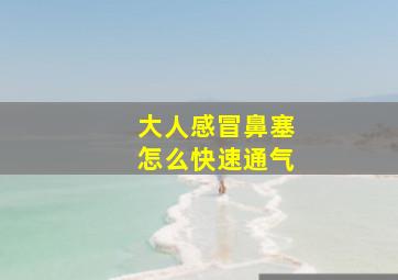 大人感冒鼻塞怎么快速通气