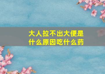 大人拉不出大便是什么原因吃什么药