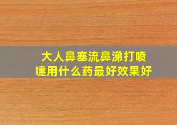 大人鼻塞流鼻涕打喷嚏用什么药最好效果好