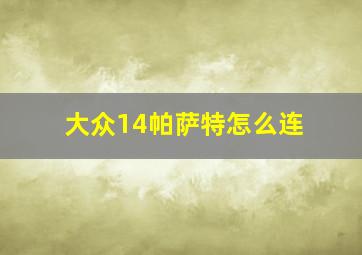 大众14帕萨特怎么连