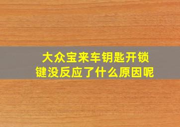 大众宝来车钥匙开锁键没反应了什么原因呢