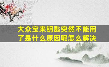 大众宝来钥匙突然不能用了是什么原因呢怎么解决