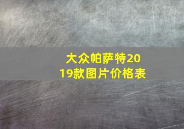 大众帕萨特2019款图片价格表