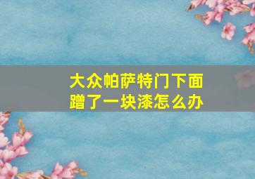 大众帕萨特门下面蹭了一块漆怎么办