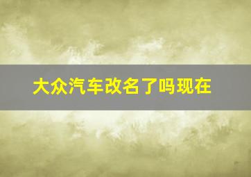 大众汽车改名了吗现在