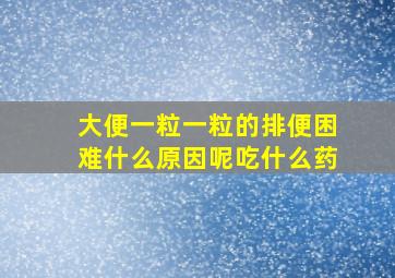 大便一粒一粒的排便困难什么原因呢吃什么药