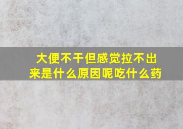 大便不干但感觉拉不出来是什么原因呢吃什么药