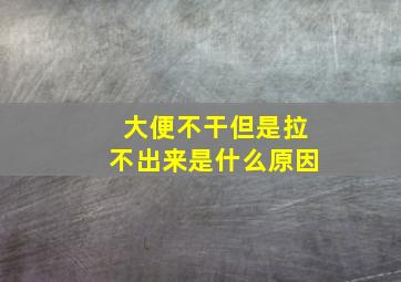 大便不干但是拉不出来是什么原因