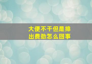 大便不干但是排出费劲怎么回事