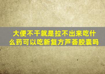 大便不干就是拉不出来吃什么药可以吃新复方芦荟胶囊吗