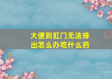 大便到肛门无法排出怎么办吃什么药