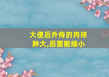 大便后外痔的肉球肿大,后面能缩小