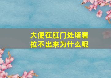 大便在肛门处堵着拉不出来为什么呢