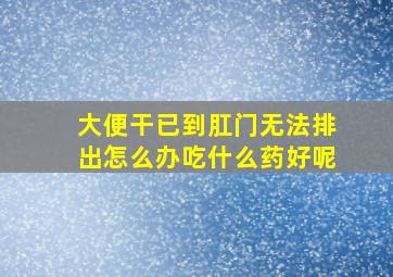 大便干已到肛门无法排出怎么办吃什么药好呢