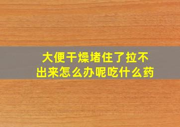 大便干燥堵住了拉不出来怎么办呢吃什么药