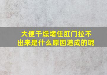 大便干燥堵住肛门拉不出来是什么原因造成的呢